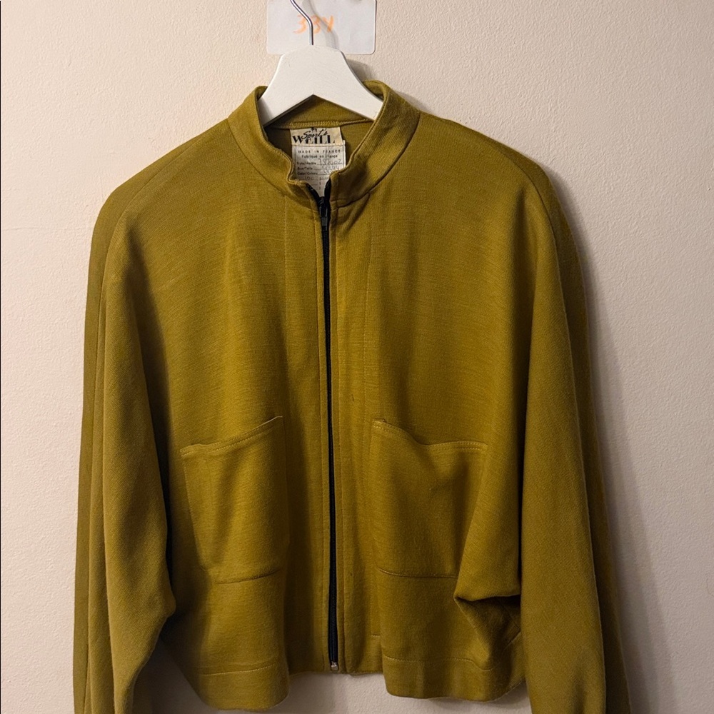 Woolrich Olive Green Zip-Front Women's Sweater Jacket